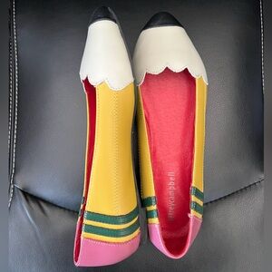 Jeffrey Campbell Teacher Educator Pencil Shoes Flats Leather #2 size 6 NEW